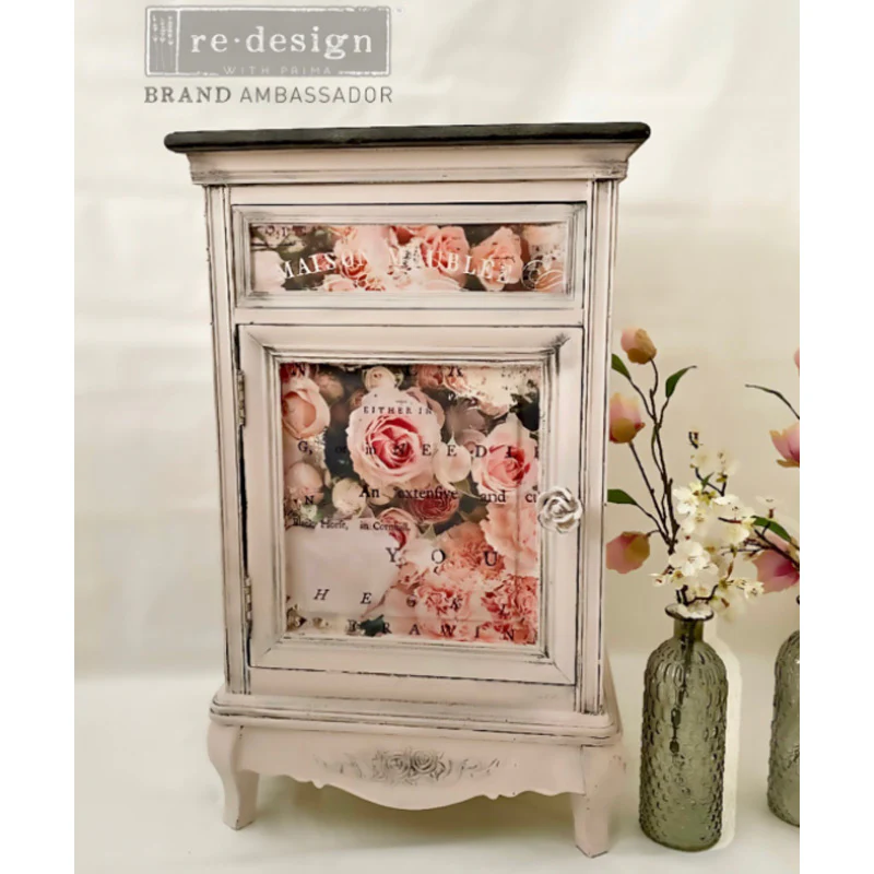 Carta da Découpage "ANGELIC ROSE GARDEN" in Tessuto 48x76cm - Image 2