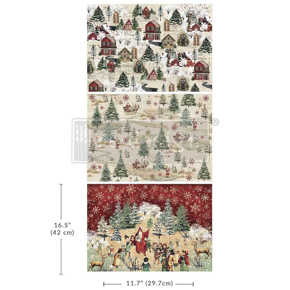 Carta da Découpage Fiber Paper "Whimsical Woodland " - 3 fogli A3