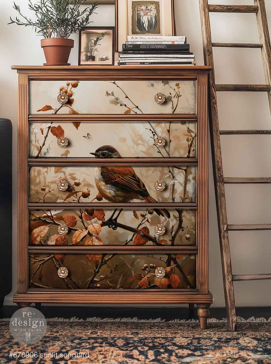 Carta da Decoupage Fiber “Sunlit Songbird” 1 foglio A1 - Image 3
