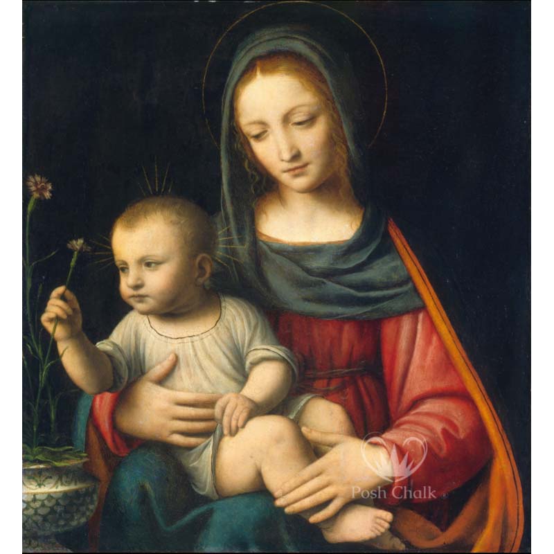 Carta da Découpage "Madonna & Child" in Carta di Riso Posh chalk 28,50x40cm