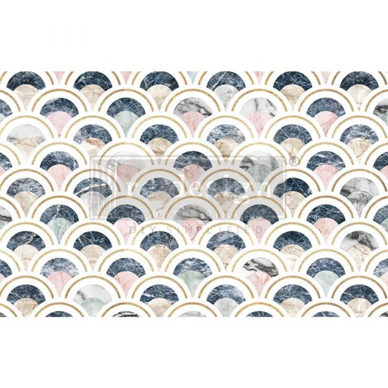 Carta da Découpage "MARBLED SCALES" in Tessuto 48x76cm