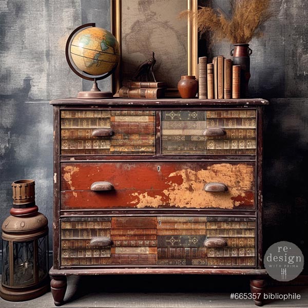 Carta da Découpage "BIBLIOPHILE" in Tessuto 49.53 x 76.2 cm - Image 3