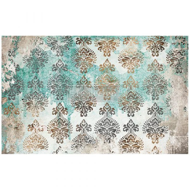 Carta da Découpage "PATINA FLOURISH" in Tessuto 48x76cm