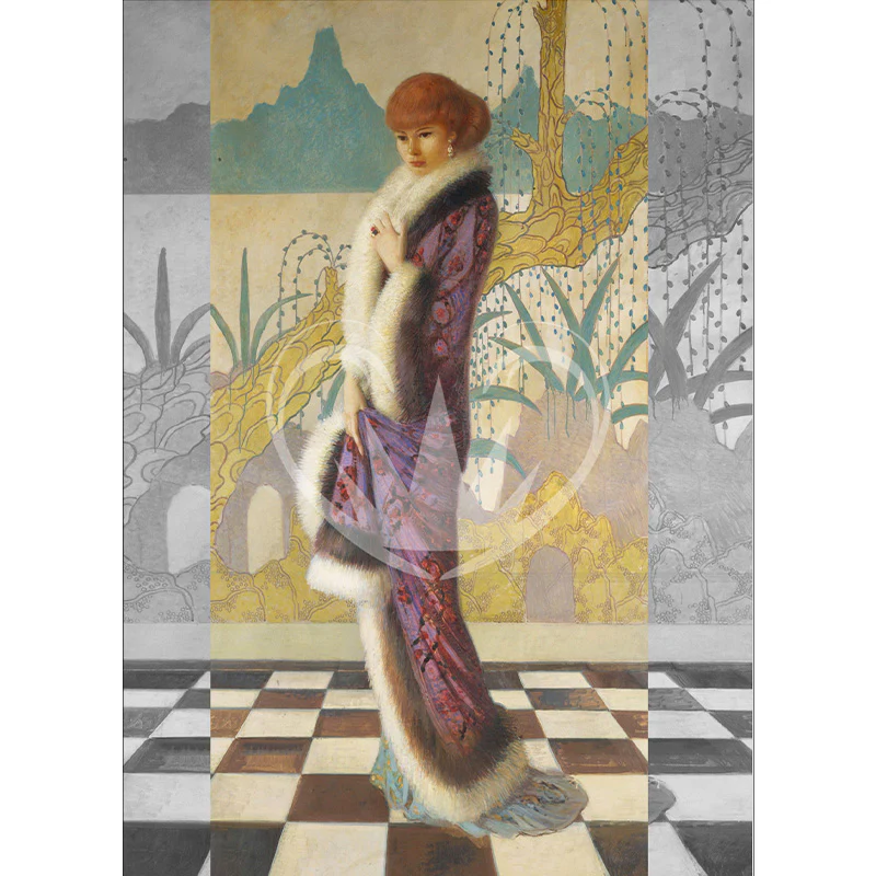 Carta da Découpage "Posh in Purple" in Carta di Riso Posh chalk 60x84cm