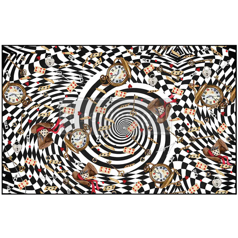 Carta da Découpage "Tea Party Whirlwind" in Tessuto Formato 49.5x76cm