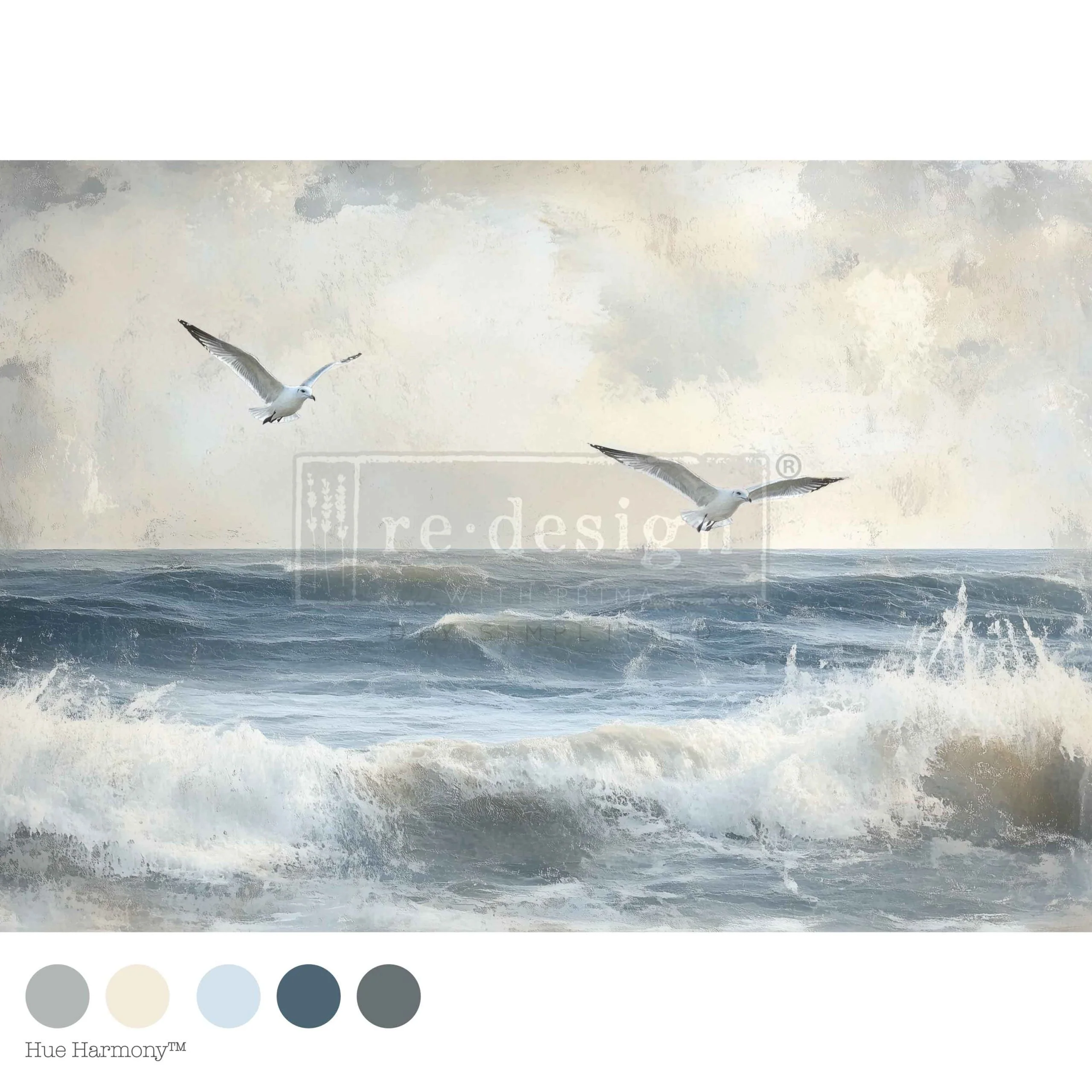 Carta da Decoupage in tessuto “Echoes On The Water” 1 foglio 49,5x76cm