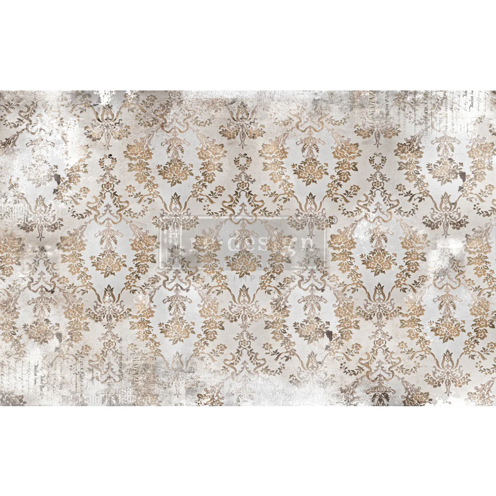 Carta da Découpage "WASHED DAMASK" in Tessuto 48x76cm