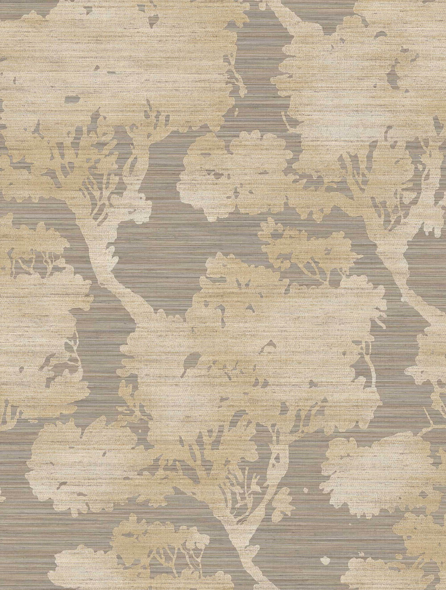Carta da parati “Alberi in ombra color beige su fondo marrone” a metraggio o rotolo