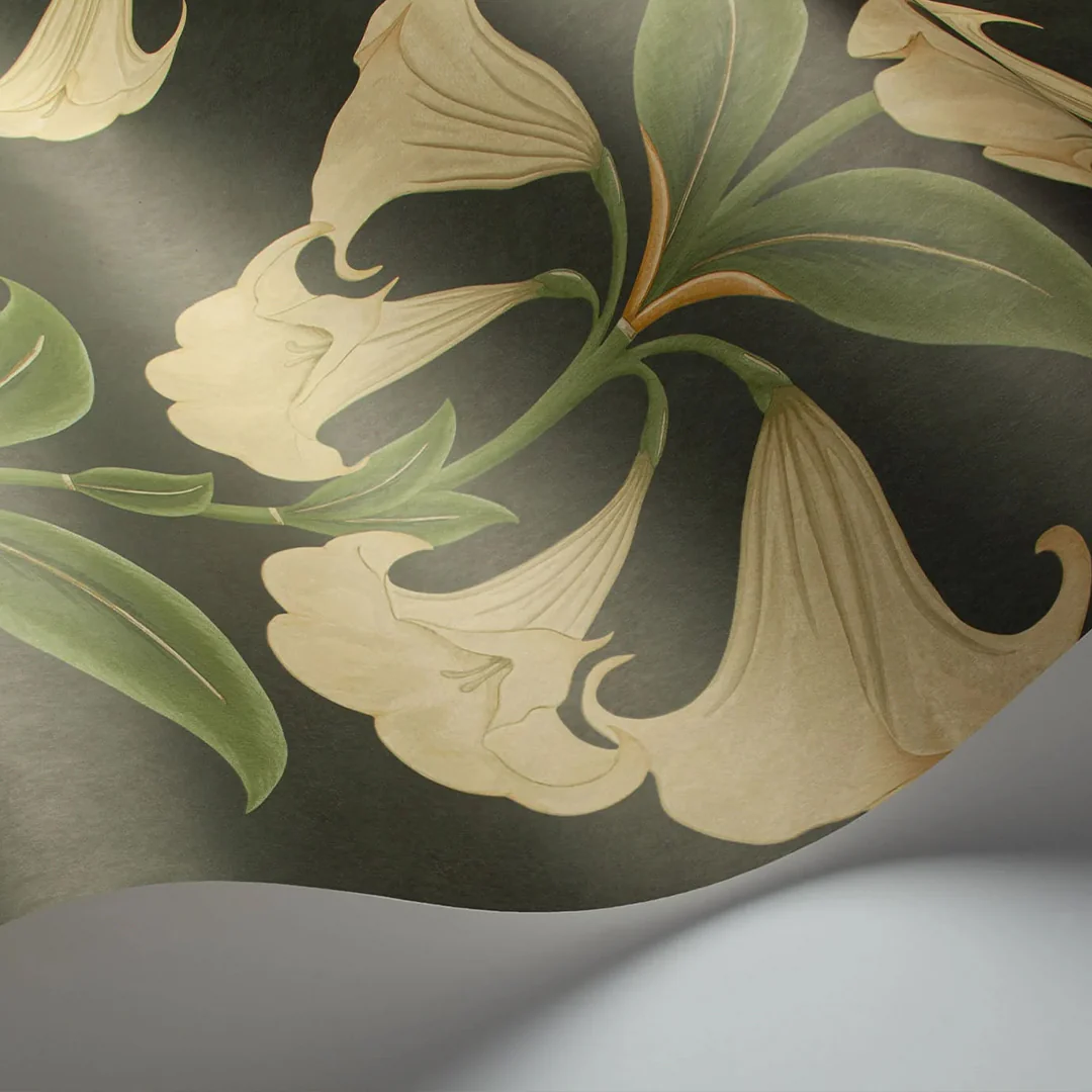Carta da Parati “Angel’s Trumpet bejge e verde oliva” Seville | COLE & SON - Image 2