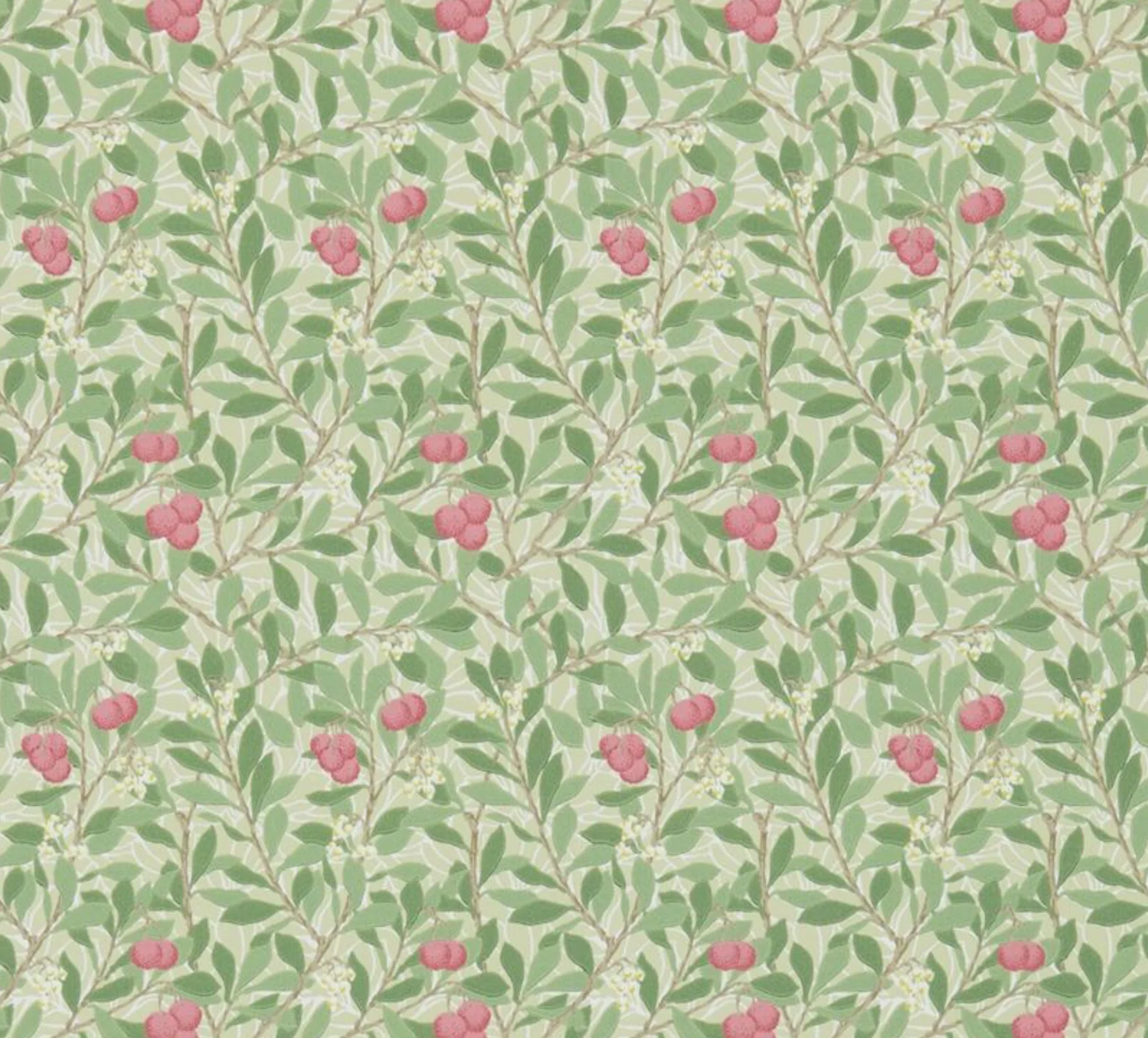 Carta da parati “Arbutus” verde menta, catalogo Morris & Friends a metraggio o rotolo