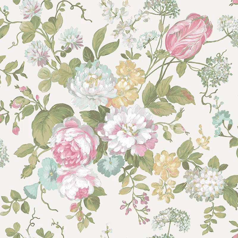 Carta da parati "Bouquet fleuri Blanc", a metraggio o rotolo