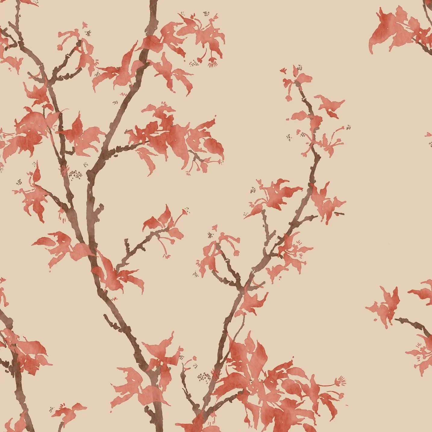 Carta da Parati “Chinese Branch fondo rosaceo" | COLE & SON CLASSICS VOL. 2