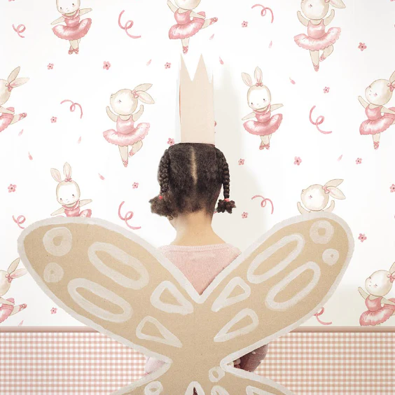 Carta da parati “Coniglietta ballerina rosa”, a metraggio o a rotolo - Image 2
