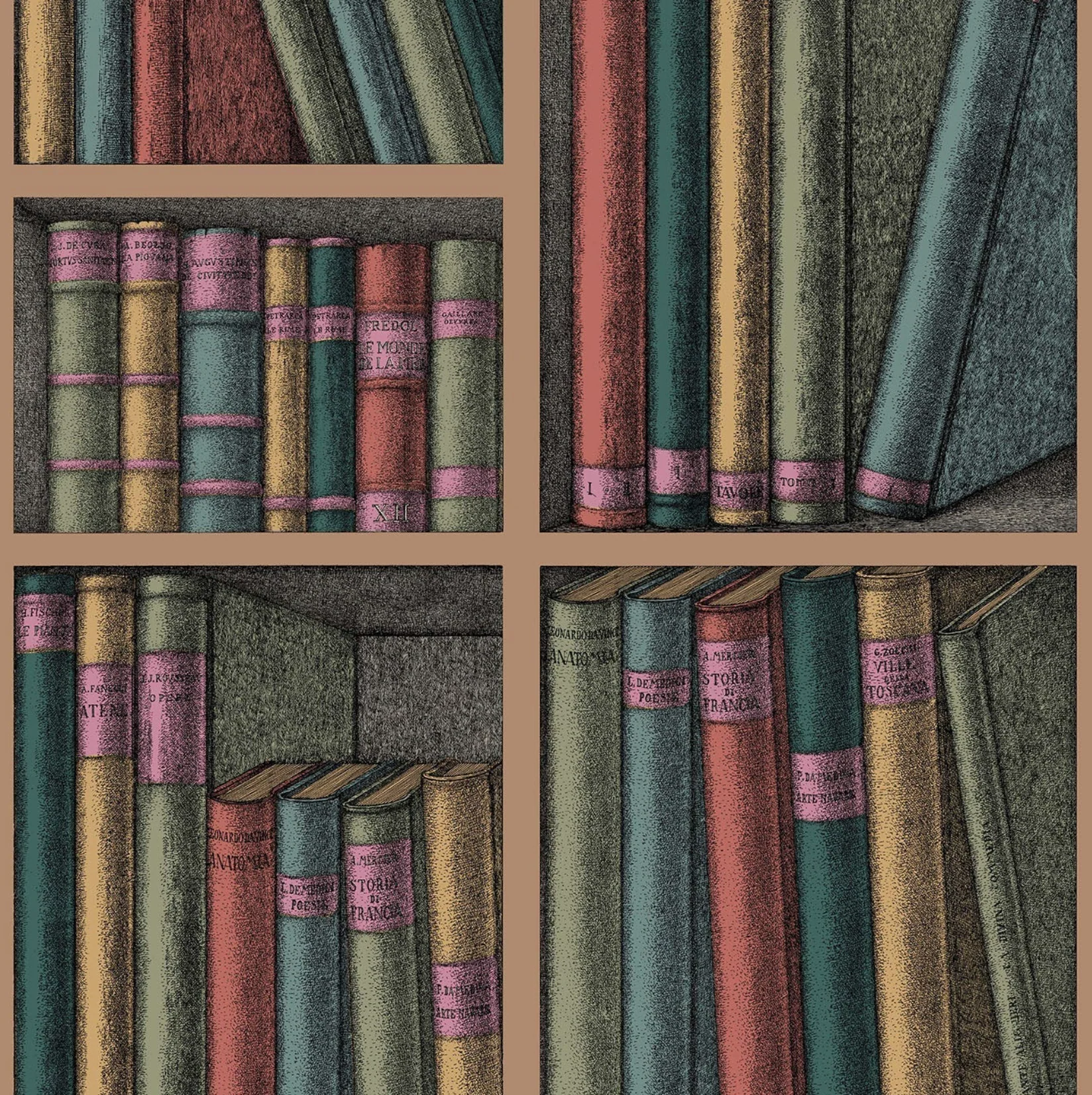 Carta da Parati "Ex libris multicolor" Fornasetti | COLE & SON