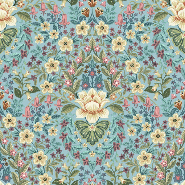 Carta da parati “Flower Turquoise”, a metraggio o rotolo
