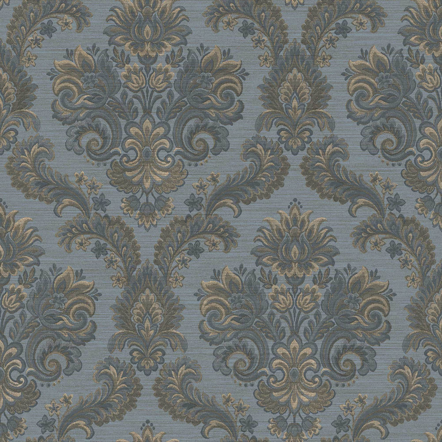 Carta da parati “Fregio decorativo blu su sfondo azzurro scuro” a metraggio o rotolo