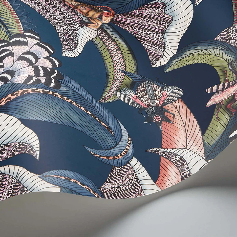 Carta da Parati "HOOPOE LEAVES BLU" Jabula-Ardmore | COLE & SON - Image 2