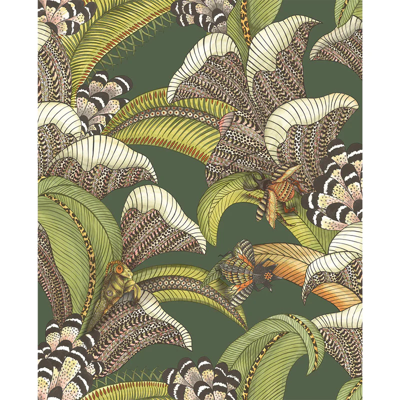 Carta da Parati "HOOPOE LEAVES VERDE" Jabula-Ardmore | COLE & SON
