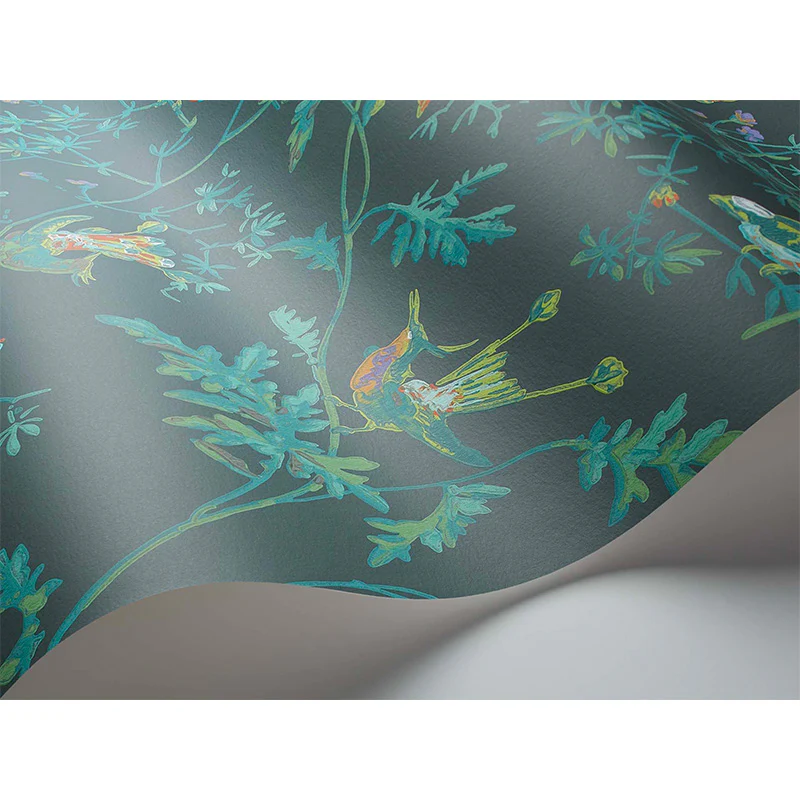 Carta da Parati "Hummingbirds Multi, Old Olive on Duck Egg Mica" Selection of Hummingbirds | COLE & SON - Image 2