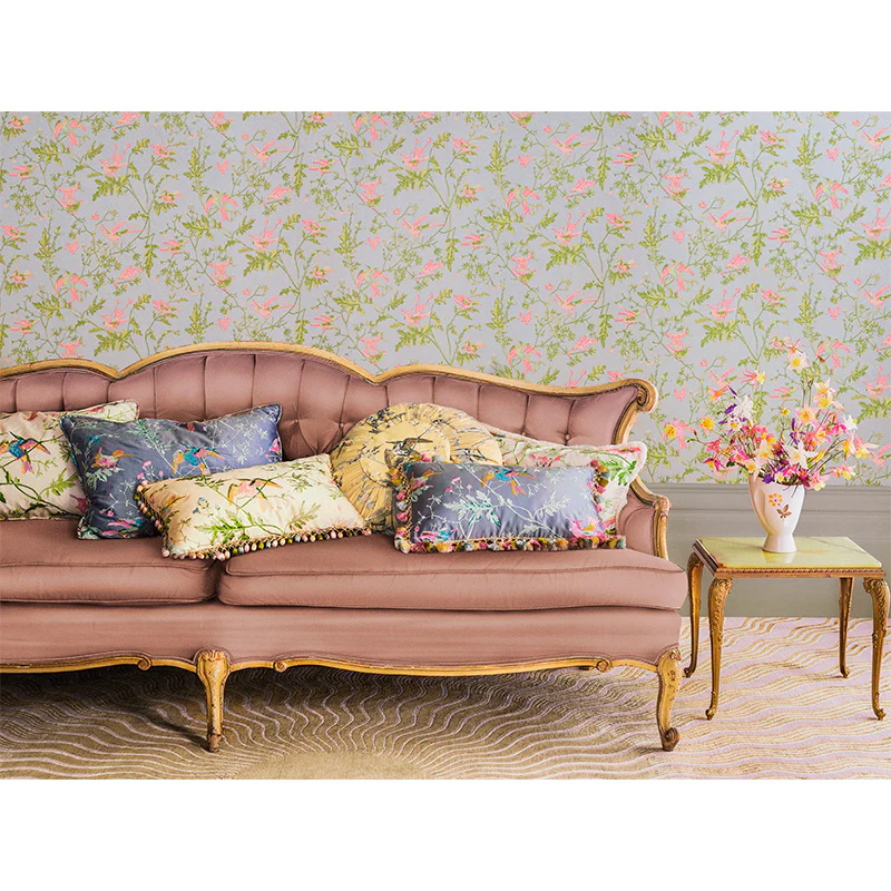 Carta da Parati "Hummingbirds Rose & Olive on Grey" Selection of Hummingbirds | COLE & SON - Image 3