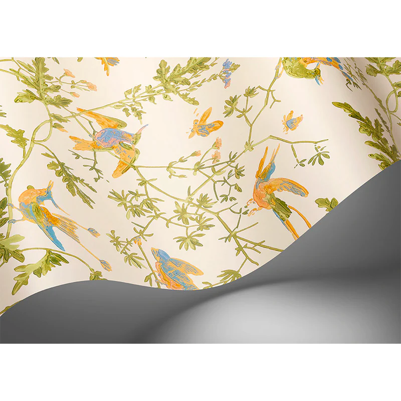 Carta da Parati "Hummingbirds Tangerine & Olive on Blush" Selection of Hummingbirds | COLE & SON - Image 2