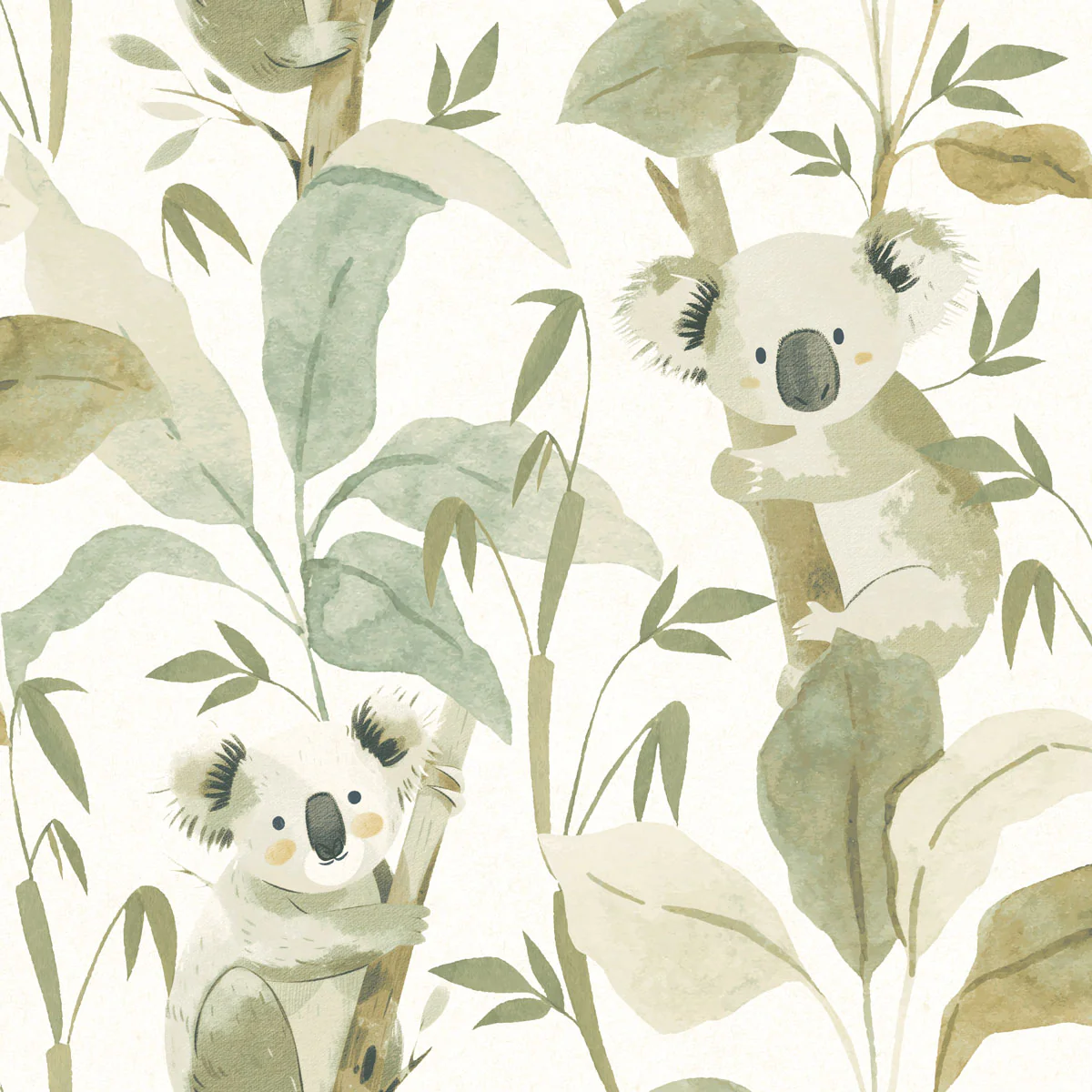 Carta da parati "koala verdi”, a metraggio o a rotolo