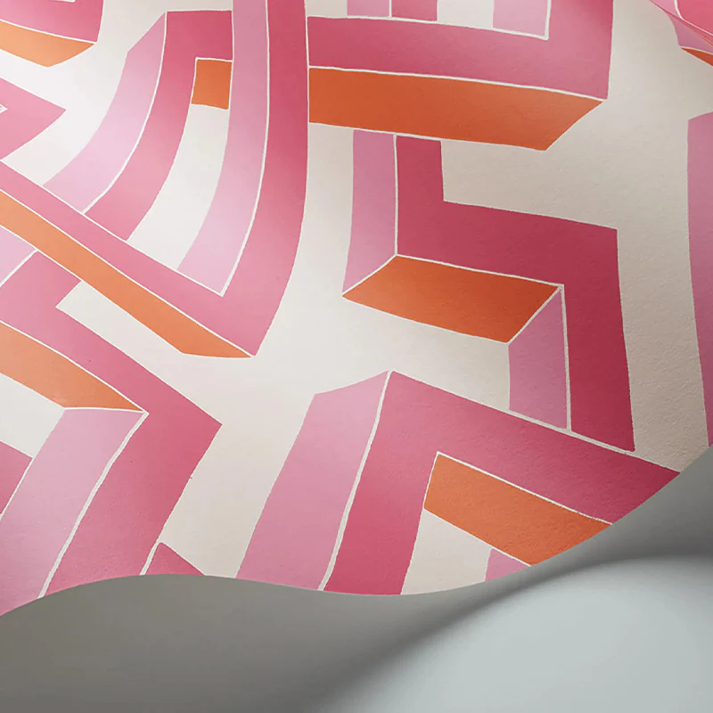 Carta da Parati “LUXOR Fuchsia & Orange on White” | COLE & SON - Image 2