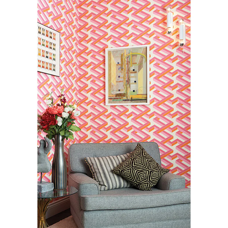 Carta da Parati “LUXOR Fuchsia & Orange on White” | COLE & SON - Image 3