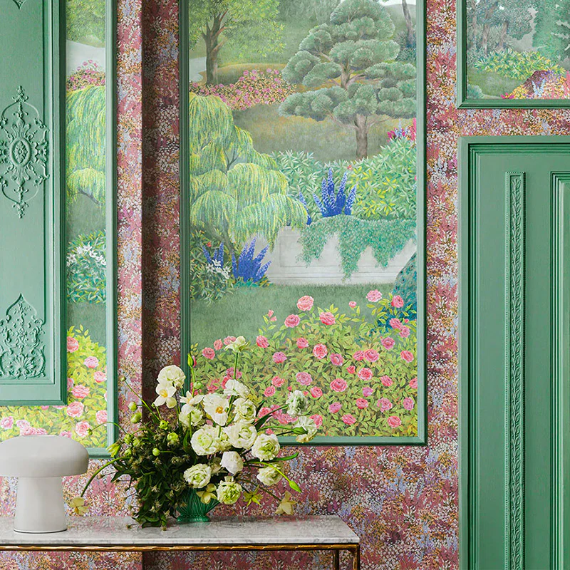 Carta da Parati "PETIT FLEUR Cerise & Eau de Nil" The Garden | COLE & SON - Image 3