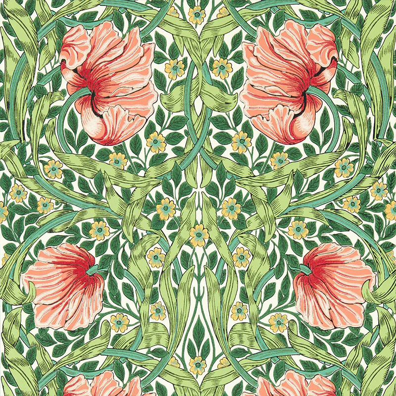 Carta da Parati "PIMPERNEL SHAMROCK/WATERMELON" Morris & Co. - Sanderson