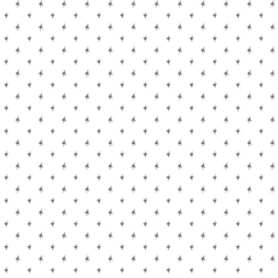 Carta da parati "Pois di fiori blu" a metraggio o rotolo
