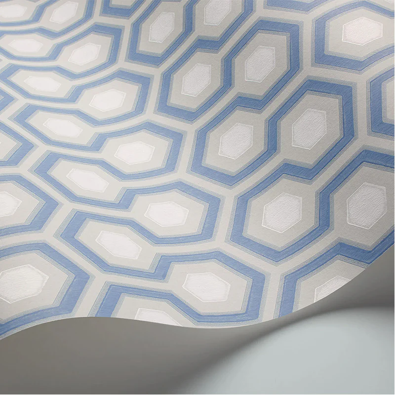 Carta da Parati Premium "HICKS' HEXAGON AZZURRO & BIANCO" The Contemporary | COLE & SON - Image 2