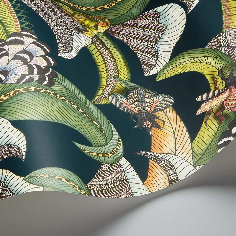 Carta da Parati "HOOPOE LEAVES VERDE FORESTA" Jabula-Ardmore | COLE & SON