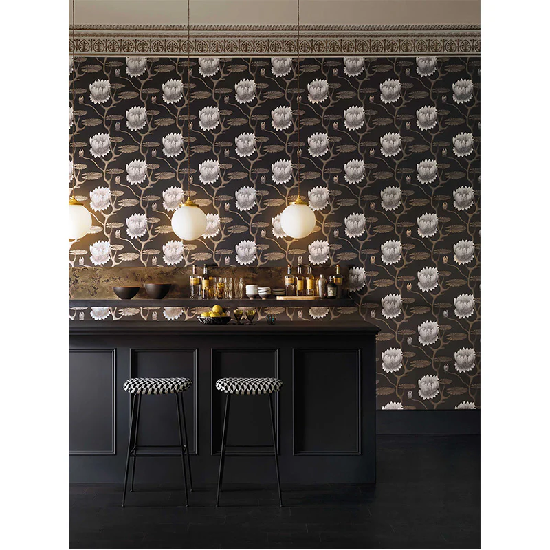 Carta da Parati "SUMMER LILY NERO & BIANCO " The Contemporary | COLE & SON - Image 3