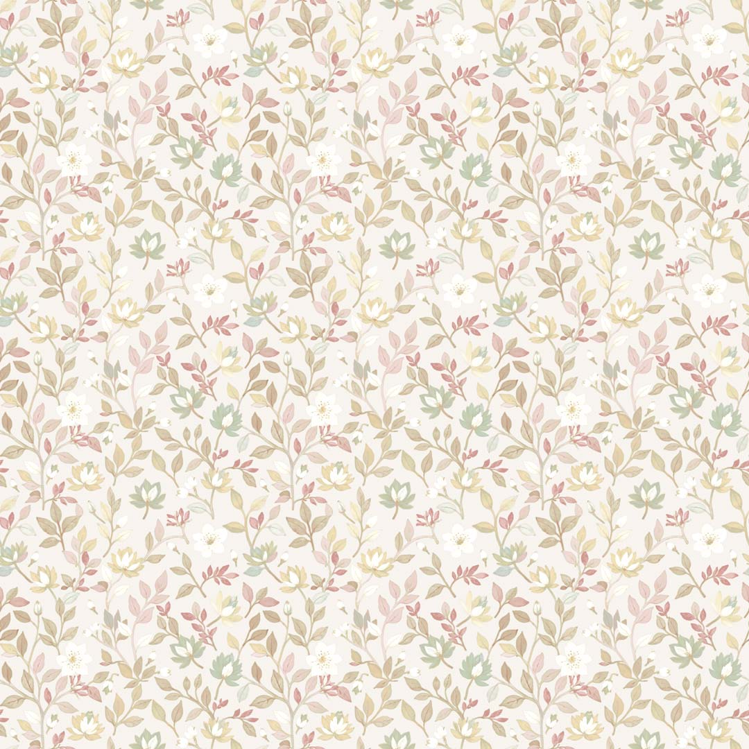 Carta da parati "Primavera antica fiori verdi" a metraggio o rotolo