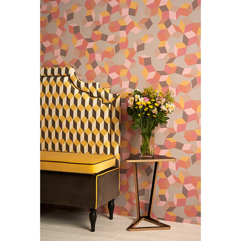 Carta da Parati “PUZZLE Fuchsia & Orange on Dove” | COLE & SON - Image 3