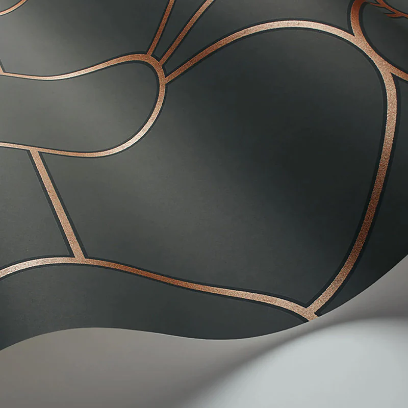 Carta da Parati “RIVIERA Metallic Bronze on Charcoal” | COLE & SON - Image 2