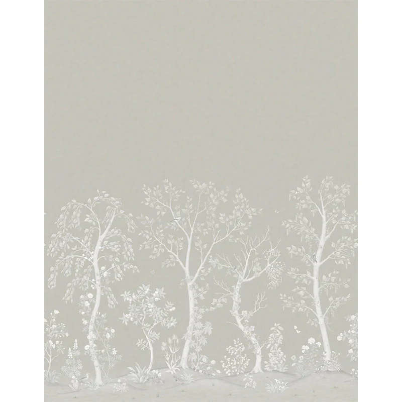 Carta da Parati "SEASONAL WOODS Platinum Pearl" The Garden | COLE & SON