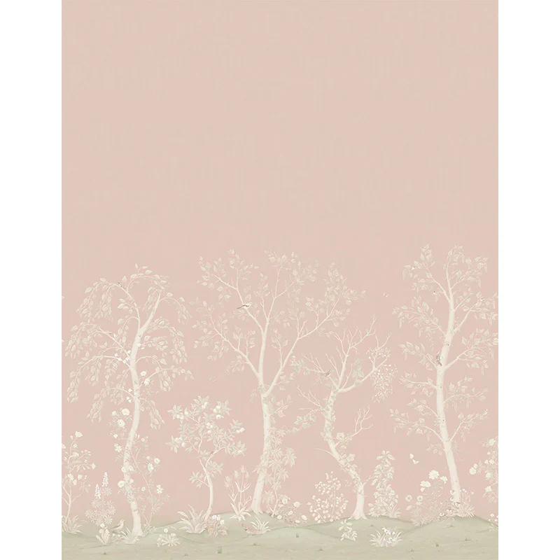 Carta da Parati “SEASONAL WOODS Rose Quartz Silk” The Garden | COLE & SON