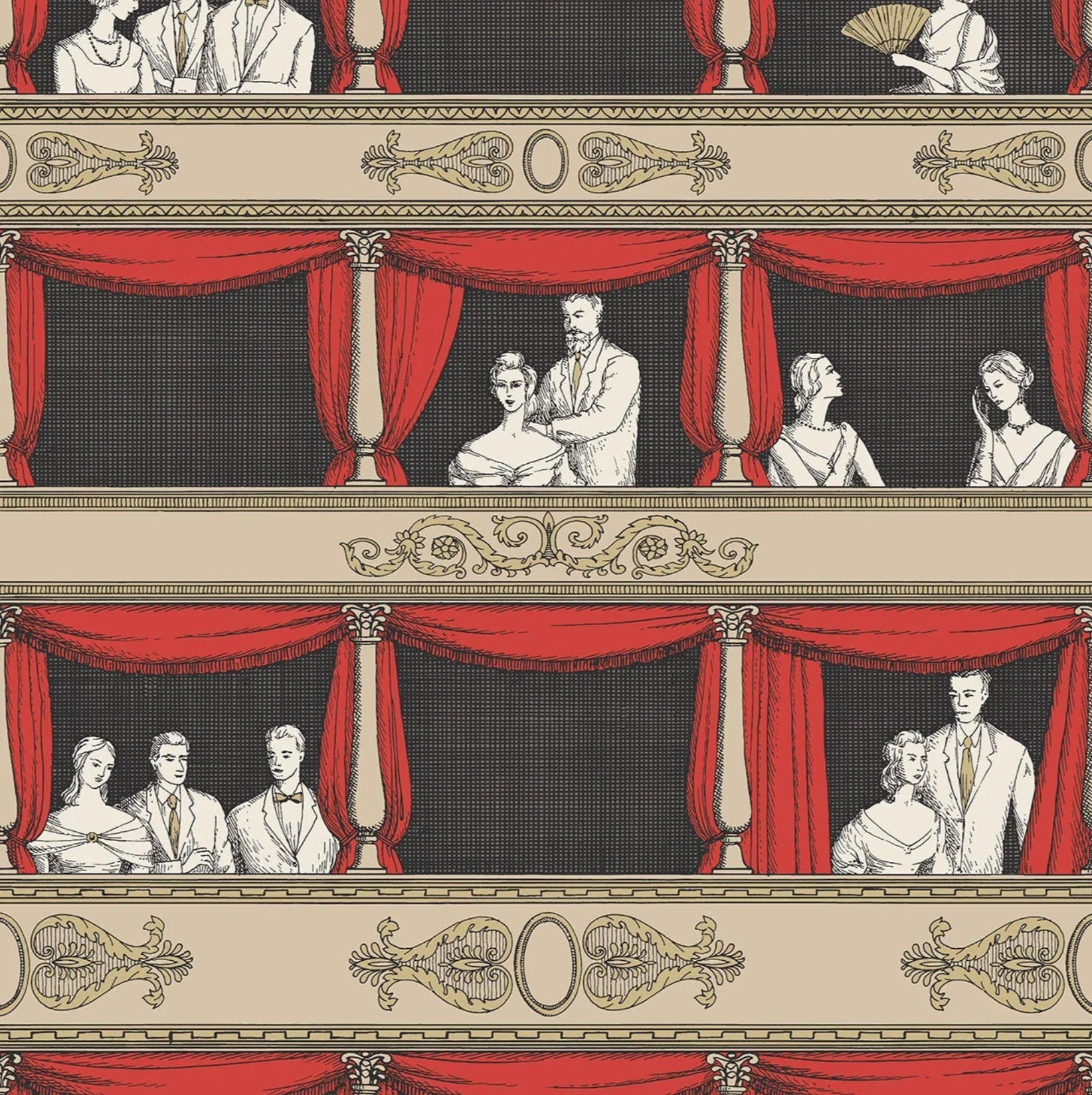 Carta da Parati "Teatro rosso" Fornasetti | COLE & SON
