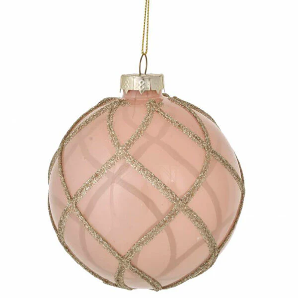 Decorazione Natalizia in vetro "Sfera con rombi", Bianchi Dino