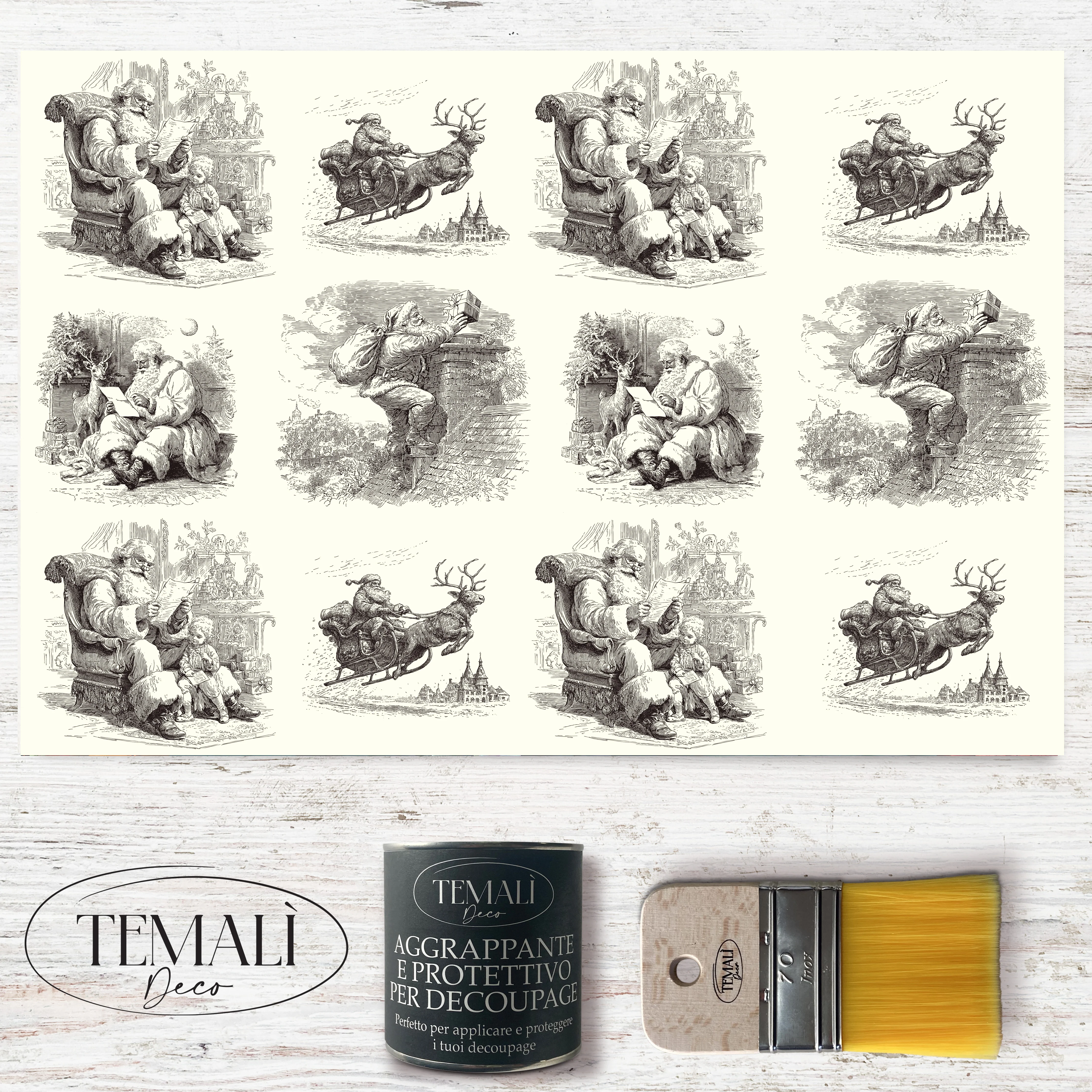 Dècoupage "Christmas Toile" Nero