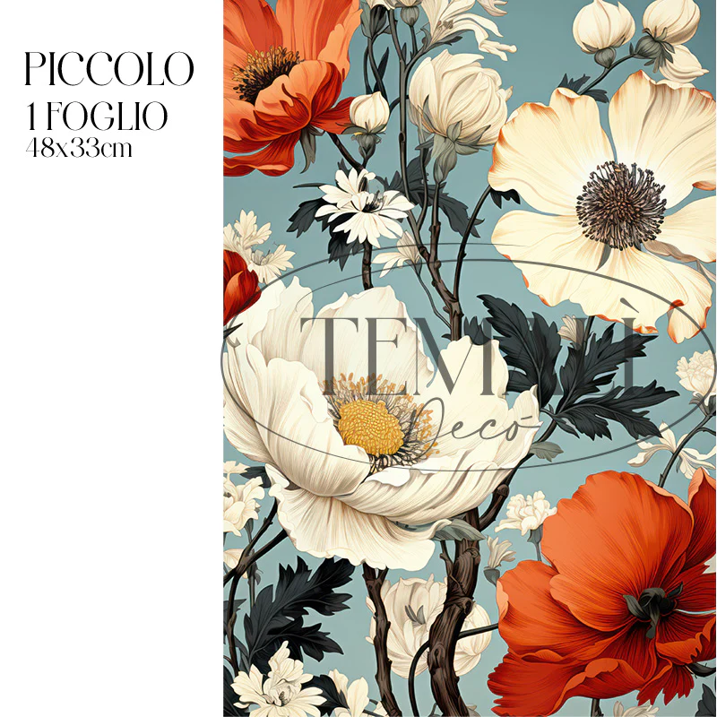Dècoupage Modern Flora – Papaveri rosa - Image 4