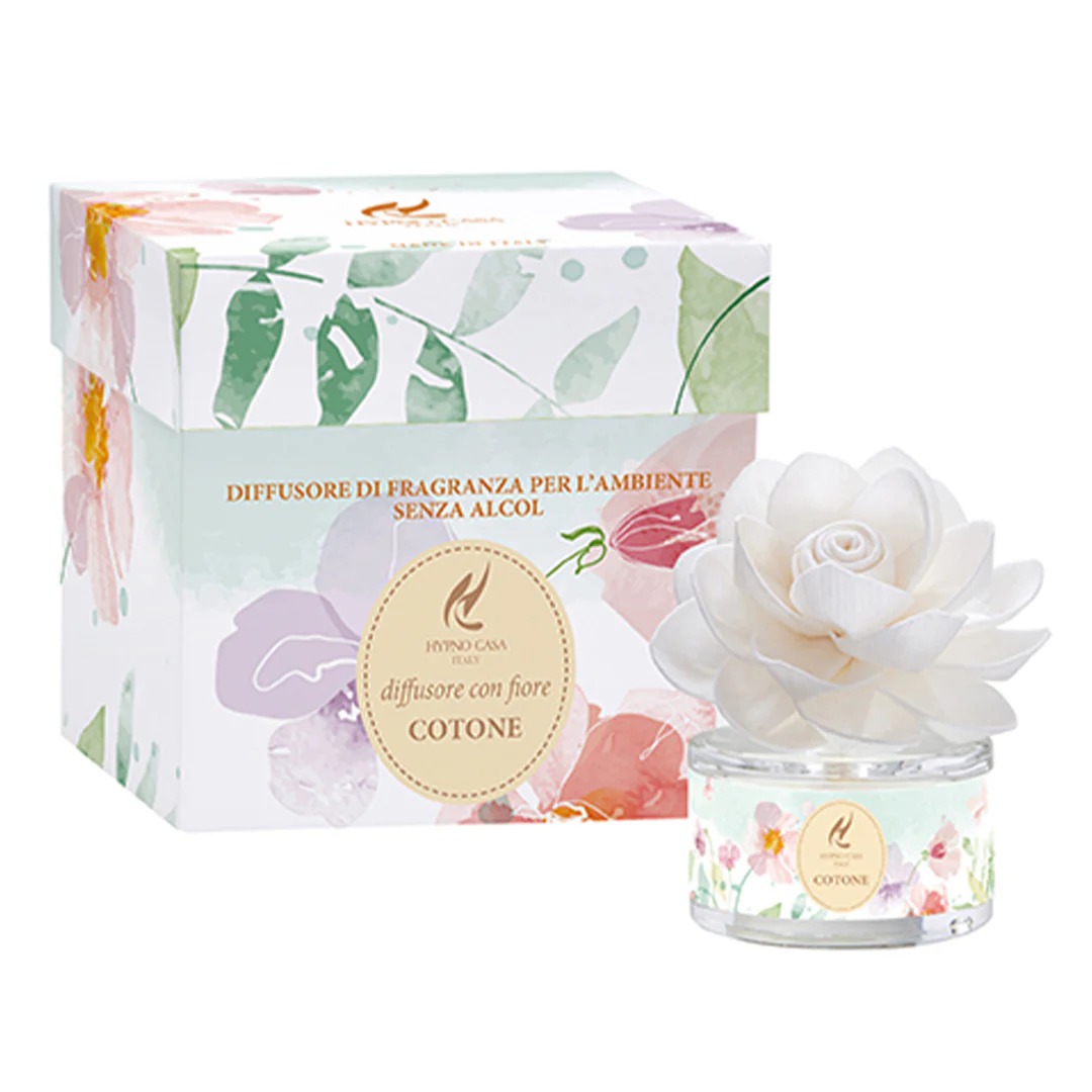Diffusore di Fragranza con rosa – Cotone, Hypno Casa, 30 ml