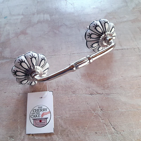 Maniglia in ferro e ceramica “Double Flower" - Image 3