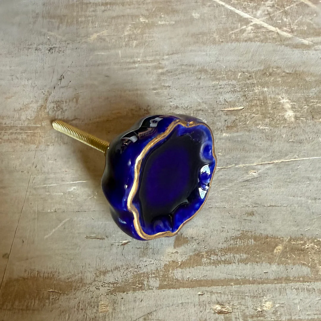 Pomello in ceramica “Tulipano blu”