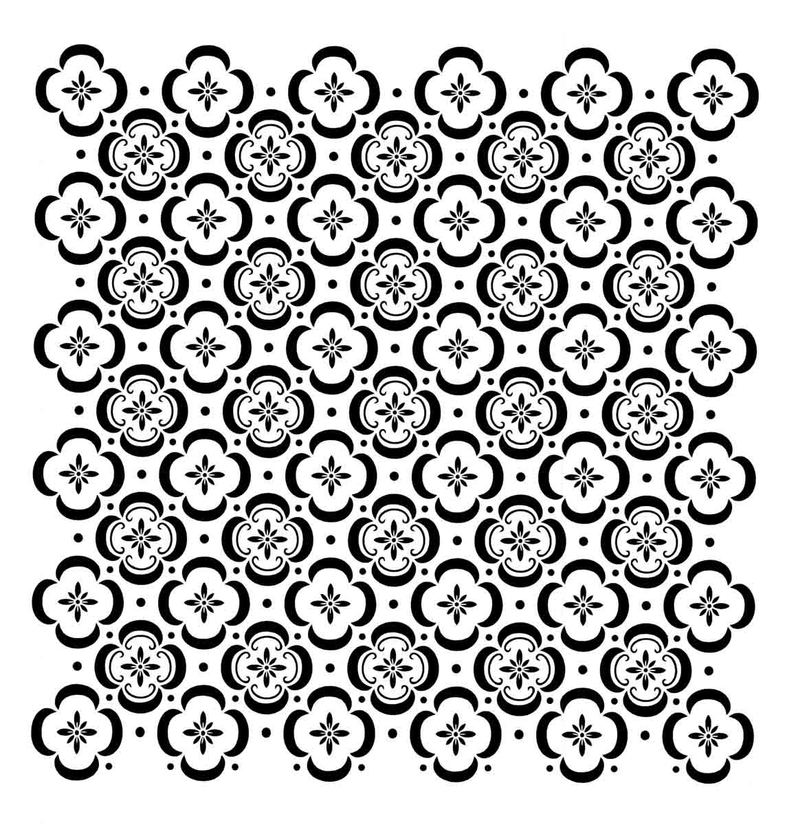 Posh Chalk Stencil Floor Tile 50x50cm - WoodUbend