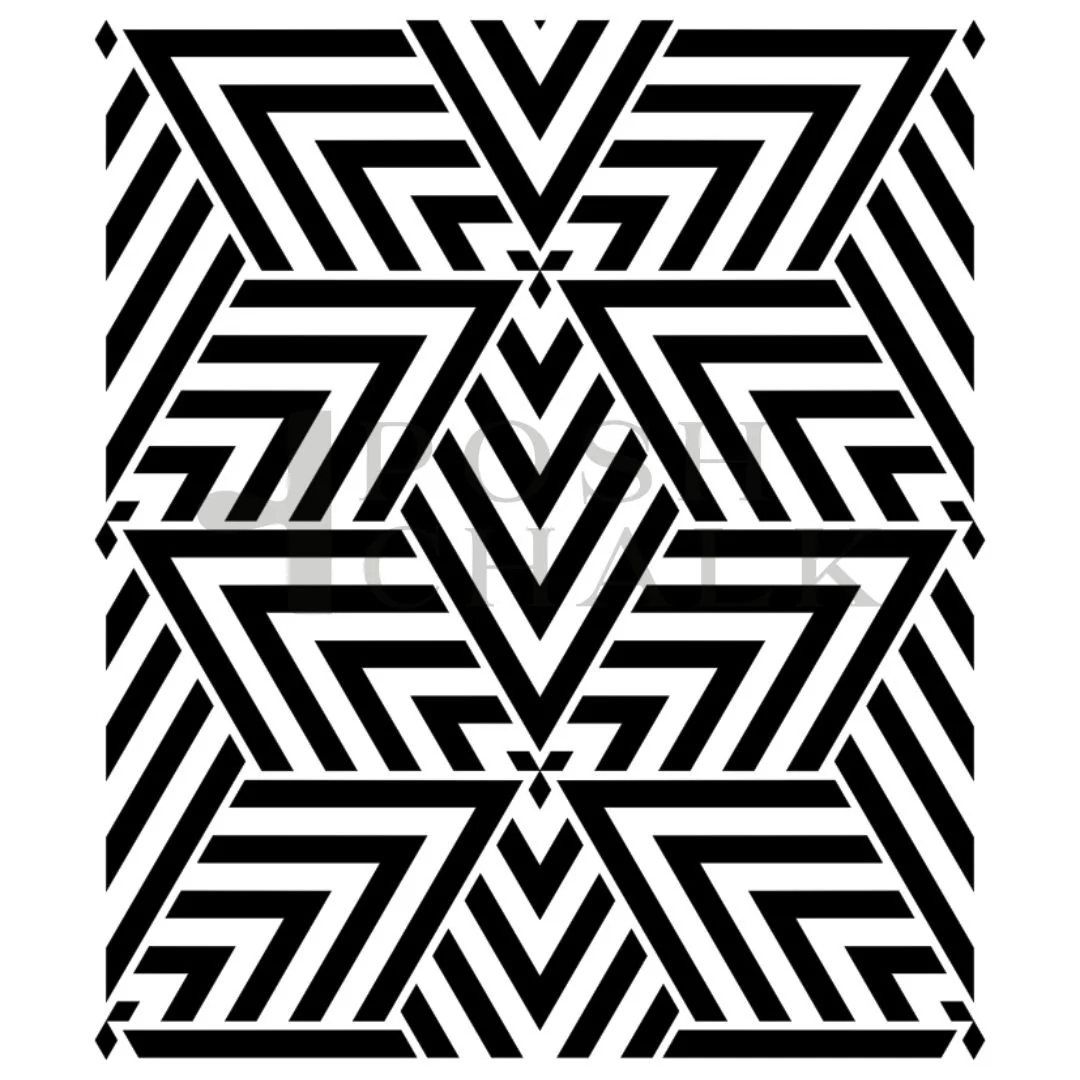 Posh Chalk Stencil GeoFusion 29x30cm - WoodUbend
