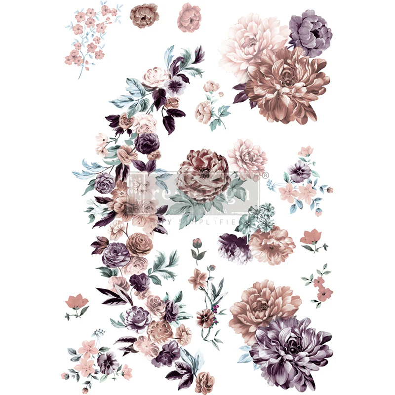 Redesign Decor Transfers "BURGUNDY ROSE GARDEN" 61 x 89 cm