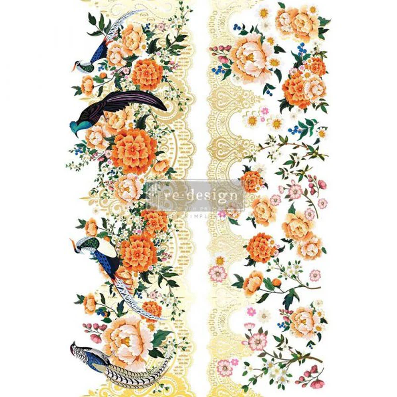 Redesign Decor Transfers " CECE PHEASANTS & PEONIES" 61x89 cm